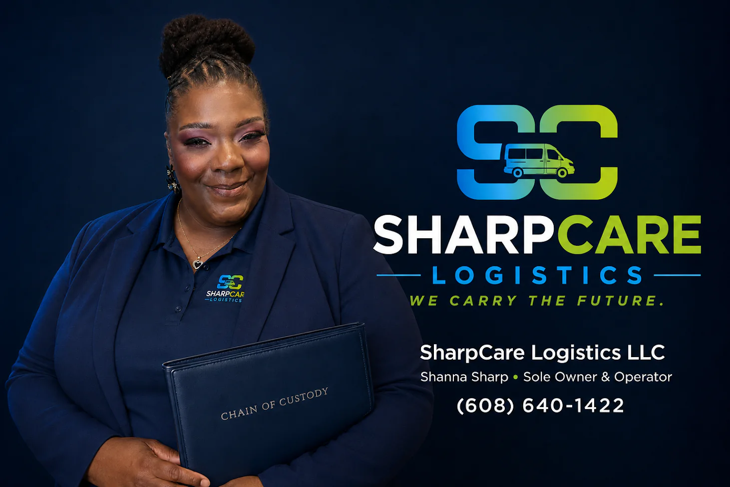 Shanna Sharp, founder, sole owner, and operator of SharpCare Logistics LLC